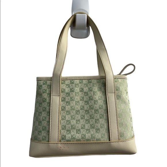 Liz Claiborne 397 Pistachio hand bag cream and light green coloured purse - Picture 2 of 12